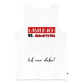 41 Geburtstag Geschenk Damen Deko Herren Gästebuch - Männer Premium Bio Tank Top - Weiß - Vorne - Michal (187cm)