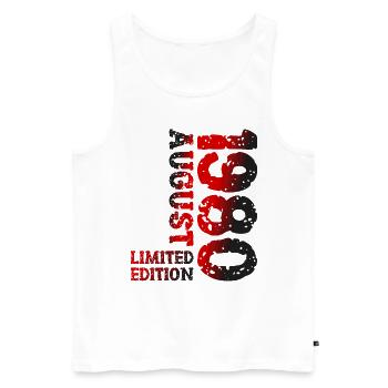 1980 August Limited Edition 43. Geburtstag Outfit - Männer Premium Bio Tank Top - Weiß - Vorne - Michal (187cm)