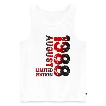 1988 August Limited Edition 35. Geburtstag Outfit - Männer Premium Bio Tank Top - Weiß - Vorne - AI Model Male 178 light (178cm)