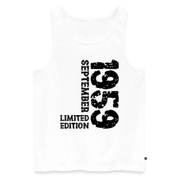 1959 September Limited Edition 64th Birthday Decoration - Men's Premium Organic Tank Top - white - Front - Michal (187cm)