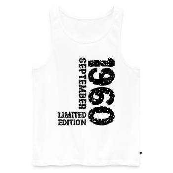 1960 September Limited Edition 63. Geburtstag Deko - Männer Premium Bio Tank Top - Weiß - Vorne - Michal (187cm)