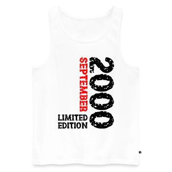 2000 Septembre Édition Limitée 23rd Birthday Deco - Débardeur bio Premium Homme - blanc - Devant - Michal (187cm)