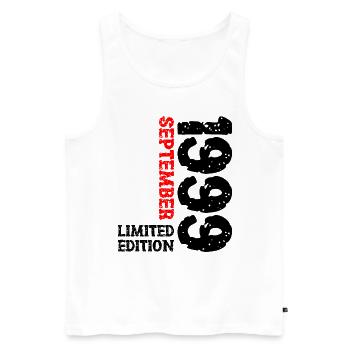 1999 September Limited Edition 24th Birthday Decoration - Men's Premium Organic Tank Top - white - Front - Michal (187cm)