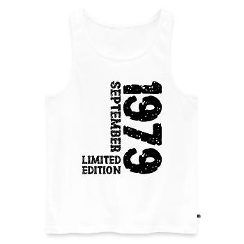 1979 September Limited Edition 44. Geburtstag Deko - Männer Premium Bio Tank Top - Weiß - Vorne - Michal (187cm)