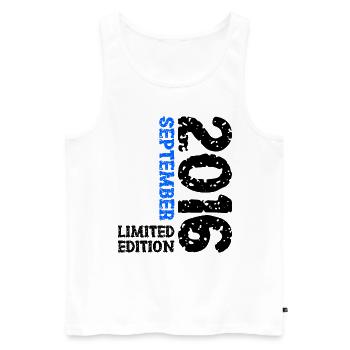 2016 September Limited Edition 7th Birthday Decoration - Men's Premium Organic Tank Top - white - Front - Michal (187cm)