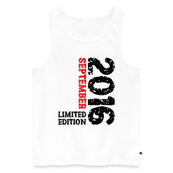 2016 September Limited Edition 7th Birthday Decoration - Men's Premium Organic Tank Top - white - Front - Michal (187cm)