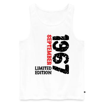 1967 September Limited Edition 56th Birthday Deco - Men's Premium Organic Tank Top - white - Front - Michal (187cm)