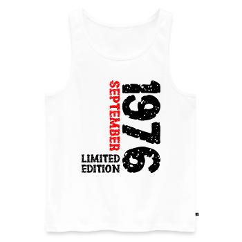 1976 September Limited Edition 47. Geburtstag Deko - Männer Premium Bio Tank Top - Weiß - Vorne - Michal (187cm)