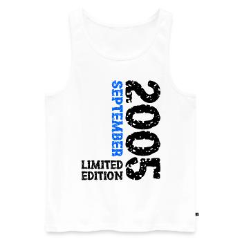 2005 September Limited Edition 18. Geburtstag Deko - Männer Premium Bio Tank Top - Weiß - Vorne - Michal (187cm)