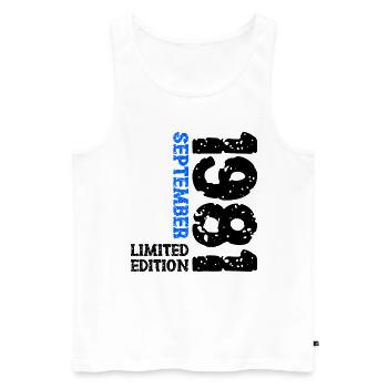 1981 September Limited Edition 42. Geburtstag Deko - Männer Premium Bio Tank Top - Weiß - Vorne - Michal (187cm)