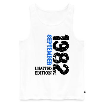 1982 September Limited Edition 41. Geburtstag Deko - Männer Premium Bio Tank Top - Weiß - Vorne - Michal (187cm)