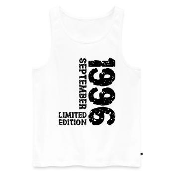 1996 September Limited Edition 27. Geburtstag Deko - Männer Premium Bio Tank Top - Weiß - Vorne - Michal (187cm)
