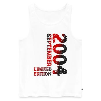 2004 September Limited Edition 19. Geburtstag Deko - Männer Premium Bio Tank Top - Weiß - Vorne - Michal (187cm)