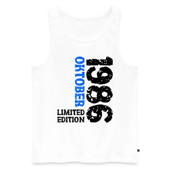 1986 Oktober Limited Edition 37. Geburtstag Deko - Männer Premium Bio Tank Top - Weiß - Vorne - Michal (187cm)