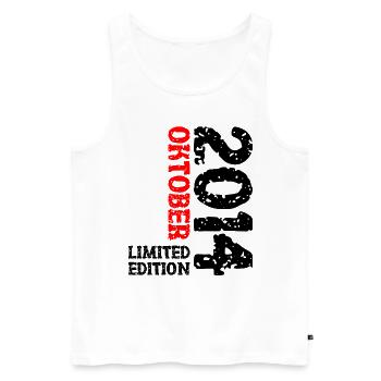 2014 Oktober Limited Edition 9. Geburtstag Deko - Männer Premium Bio Tank Top - Weiß - Vorne - Michal (187cm)
