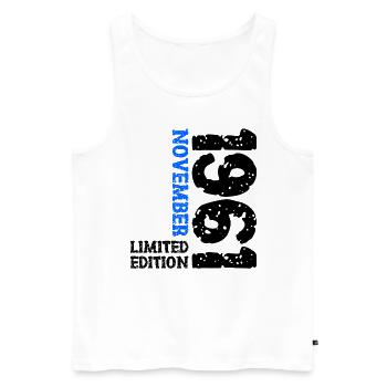 1961 November Limited Edition 62nd Birthday Decoration - Men's Premium Organic Tank Top - white - Front - Michal (187cm)