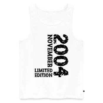 2004 November Limited Edition 19. Geburtstag Deko - Männer Premium Bio Tank Top - Weiß - Vorne - Michal (187cm)