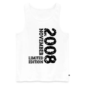 2008 Novembre Édition Limitée 15e Anniversaire Décoration - Débardeur bio Premium Homme - blanc - Devant - Michal (187cm)