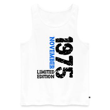 1975 November Limited Edition 48. Geburtstag Deko - Männer Premium Bio Tank Top - Weiß - Vorne - Michal (187cm)