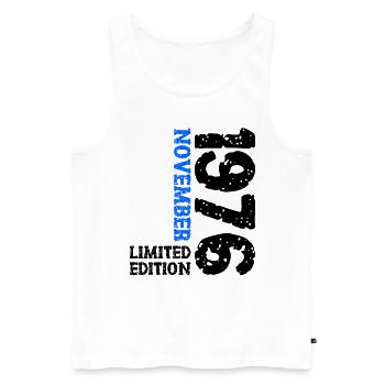 1976 November Limited Edition 47. Geburtstag Deko - Männer Premium Bio Tank Top - Weiß - Vorne - Michal (187cm)
