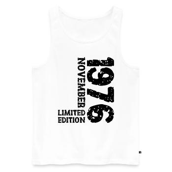 1976 November Limited Edition 47. Geburtstag Deko - Männer Premium Bio Tank Top - Weiß - Vorne - Michal (187cm)