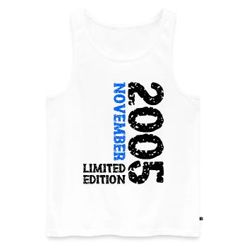 2005 November Limited Edition 18. Geburtstag Deko - Männer Premium Bio Tank Top - Weiß - Vorne - AI Model Male 178 light (178cm)