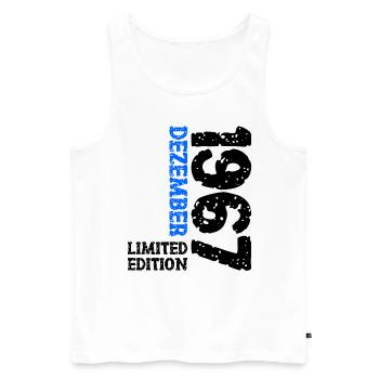 1967 December Limited Edition 56th Birthday Decoration - Men's Premium Organic Tank Top - white - Front - Michal (187cm)