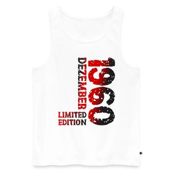 1960 Dezember Limited Edition 63. Geburtstag Deko - Männer Premium Bio Tank Top - Weiß - Vorne - Michal (187cm)