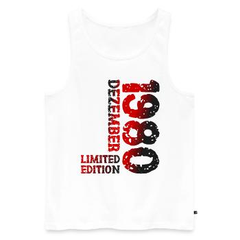 1980 Dezember Limited Edition 43. Geburtstag Deko - Männer Premium Bio Tank Top - Weiß - Vorne - Michal (187cm)