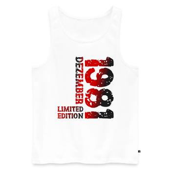 1981 Dezember Limited Edition 42. Geburtstag Deko - Männer Premium Bio Tank Top - Weiß - Vorne - AI Model Male 178 light (178cm)