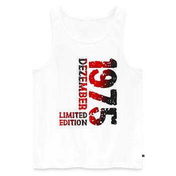 1975 Dezember Limited Edition 48. Geburtstag Deko - Männer Premium Bio Tank Top - Weiß - Vorne - Michal (187cm)