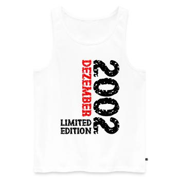 2002 Dezember Limited Edition 21. Geburtstag Deko - Männer Premium Bio Tank Top - Weiß - Vorne - Michal (187cm)