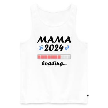 Mama 2024 Loading Schwangerschaft Bekanntgabe Baby - Männer Premium Bio Tank Top - Weiß - Vorne - Michal (187cm)