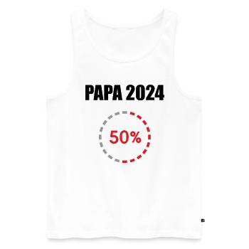 Papa 2024 Loading Vaterschaft Vater Werden Dad - Männer Premium Bio Tank Top - Weiß - Vorne - Michal (187cm)