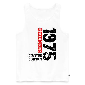 1975 Dezember Limited Edition 48. Geburtstag Deko - Männer Premium Bio Tank Top - Weiß - Vorne - Michal (187cm)