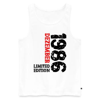 1986 Dezember Limited Edition 37. Geburtstag Deko - Männer Premium Bio Tank Top - Weiß - Vorne - Michal (187cm)