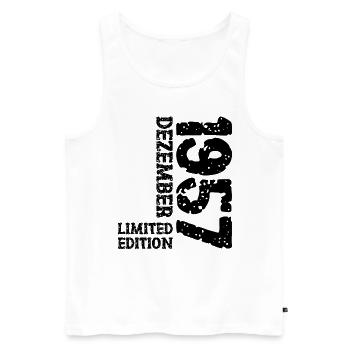 1957 Dezember Limited Edition 66. Geburtstag Deko - Männer Premium Bio Tank Top - Weiß - Vorne - AI Model Male 178 light (178cm)