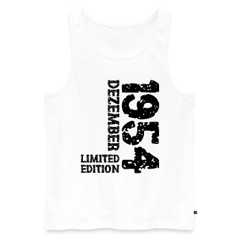 1954 December Limited Edition 69th Birthday Decoration - Men's Premium Organic Tank Top - white - Front - Michal (187cm)
