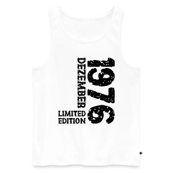 1976 Dezember Limited Edition 47. Geburtstag Deko - Männer Premium Bio Tank Top - Weiß - Vorne - Michal (187cm)