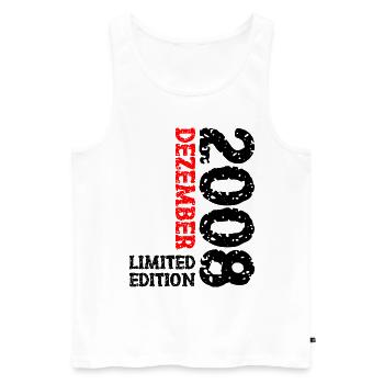 2008 Décembre Édition Limitée 15e Anniversaire Décoration - Débardeur bio Premium Homme - blanc - Devant - Michal (187cm)