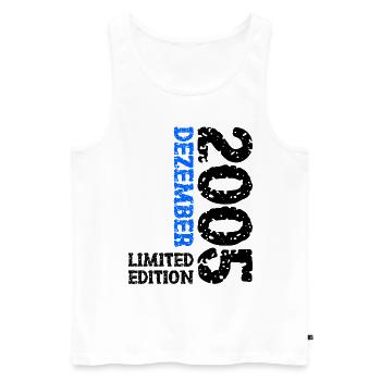 2005 Dezember Limited Edition 18. Geburtstag Deko - Männer Premium Bio Tank Top - Weiß - Vorne - AI Model Male 178 light (178cm)
