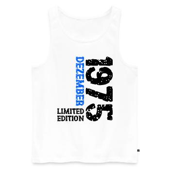 1975 Dezember Limited Edition 48. Geburtstag Deko - Männer Premium Bio Tank Top - Weiß - Vorne - Michal (187cm)