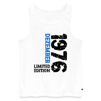 1976 Dezember Limited Edition 47. Geburtstag Deko - Männer Premium Bio Tank Top - Weiß - Vorne - Michal (187cm)