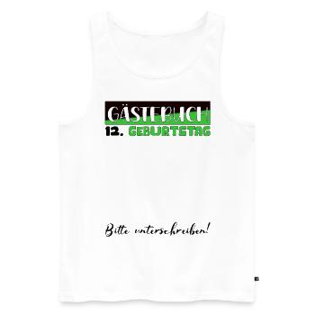 12th Birthday Gift Girl Boys Guestbook - Men's Premium Organic Tank Top - white - Front - Michal (187cm)