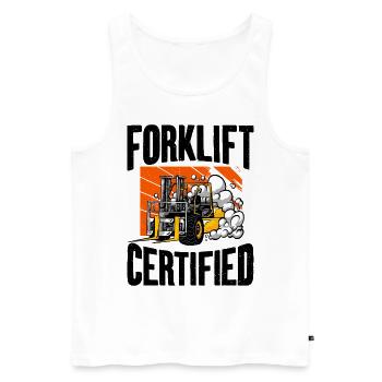 Certifié chariot élévateur - Débardeur bio Premium Homme - blanc - Devant - Michal (187cm)