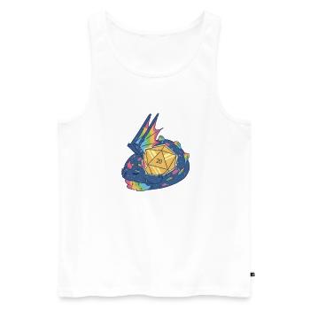 Pen and Paper for RPG Gaming Father - Men's Premium Organic Tank Top - white - Front - AI Model Male 178 light (178cm)