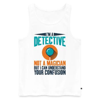 Ich Bin Ein Detektiv, Keine - Männer Premium Bio Tank Top - Weiß - Vorne - Michal (187cm)