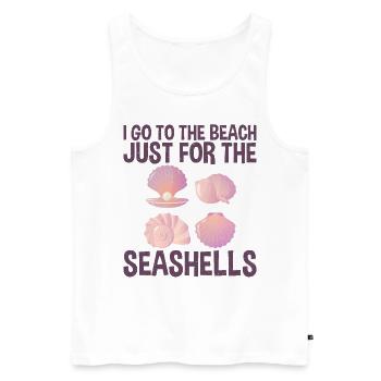 Go to Beach Sea Shell Collecting Shells - Men's Premium Organic Tank Top - white - Front - Michal (187cm)
