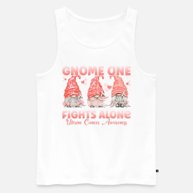 Gnome One Bekämpft Gebärmutterkrebs - Männer Premium Bio Tank Top - Weiß