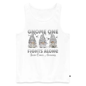 Gnome One fights gray brain cancer alone - Men's Premium Organic Tank Top - white - Front - Michal (187cm)